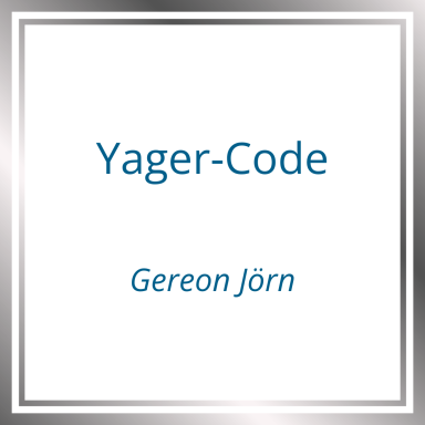 Yager-Code von Gereon Jörn auf weißem Hintergrund mit silbernem Rahmen.